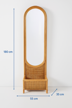 Load image into Gallery viewer, Rattan Floor Mirror