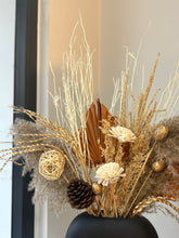 Load image into Gallery viewer, Black Ushape dried flower set with vase