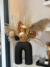 Load image into Gallery viewer, Black Ushape dried flower set with vase