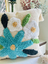 Load image into Gallery viewer, Blue Floral Cushion Cover