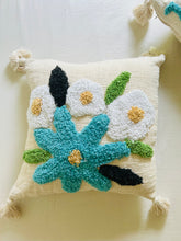 Load image into Gallery viewer, Blue Floral Cushion Cover