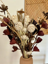 Load image into Gallery viewer, Brown Rose Dried Flower set with vase