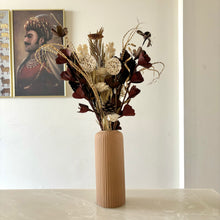 Load image into Gallery viewer, Brown Rose Dried Flower set with vase