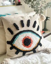 Load image into Gallery viewer, Evil Eye Tufted Cushion Cover
