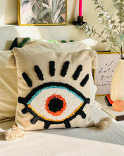 Load image into Gallery viewer, Evil Eye Tufted Cushion Cover