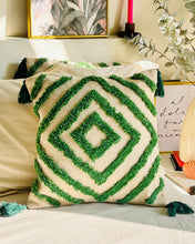 Load image into Gallery viewer, Green Arc Tufted Cushion Cover