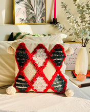 Load image into Gallery viewer, Red Maze Tufted Cushion Cover