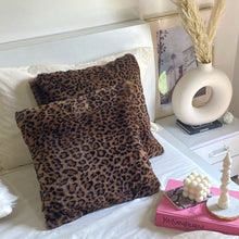 Load image into Gallery viewer, Leopard Print Super Soft Faux Fur Cushion