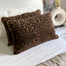 Load image into Gallery viewer, Leopard Print Super Soft Faux Fur Cushion