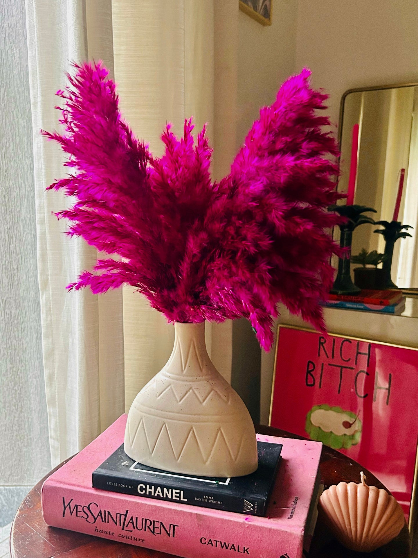 Pampas flora set with vase