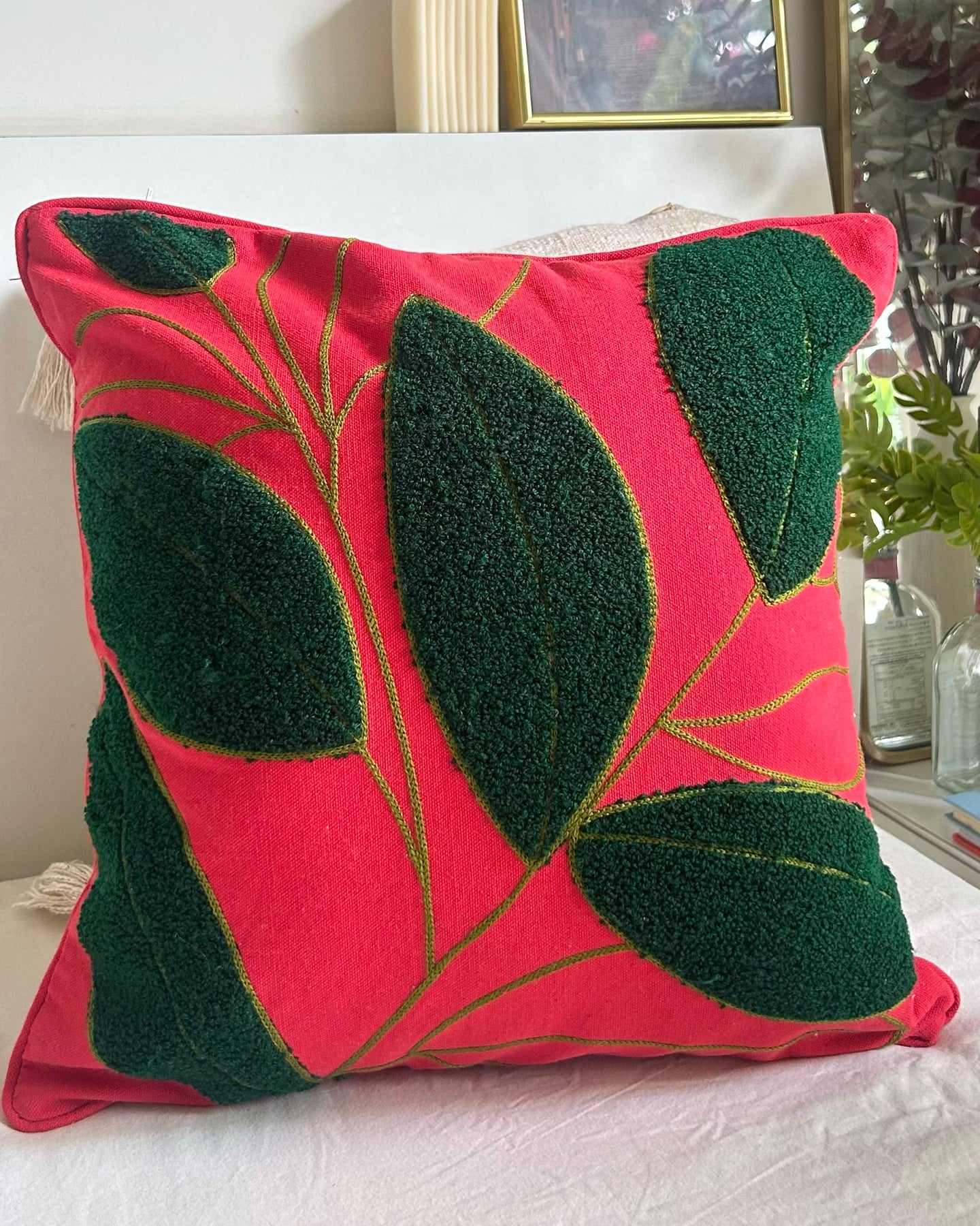 Red leaves Cushion Cover
