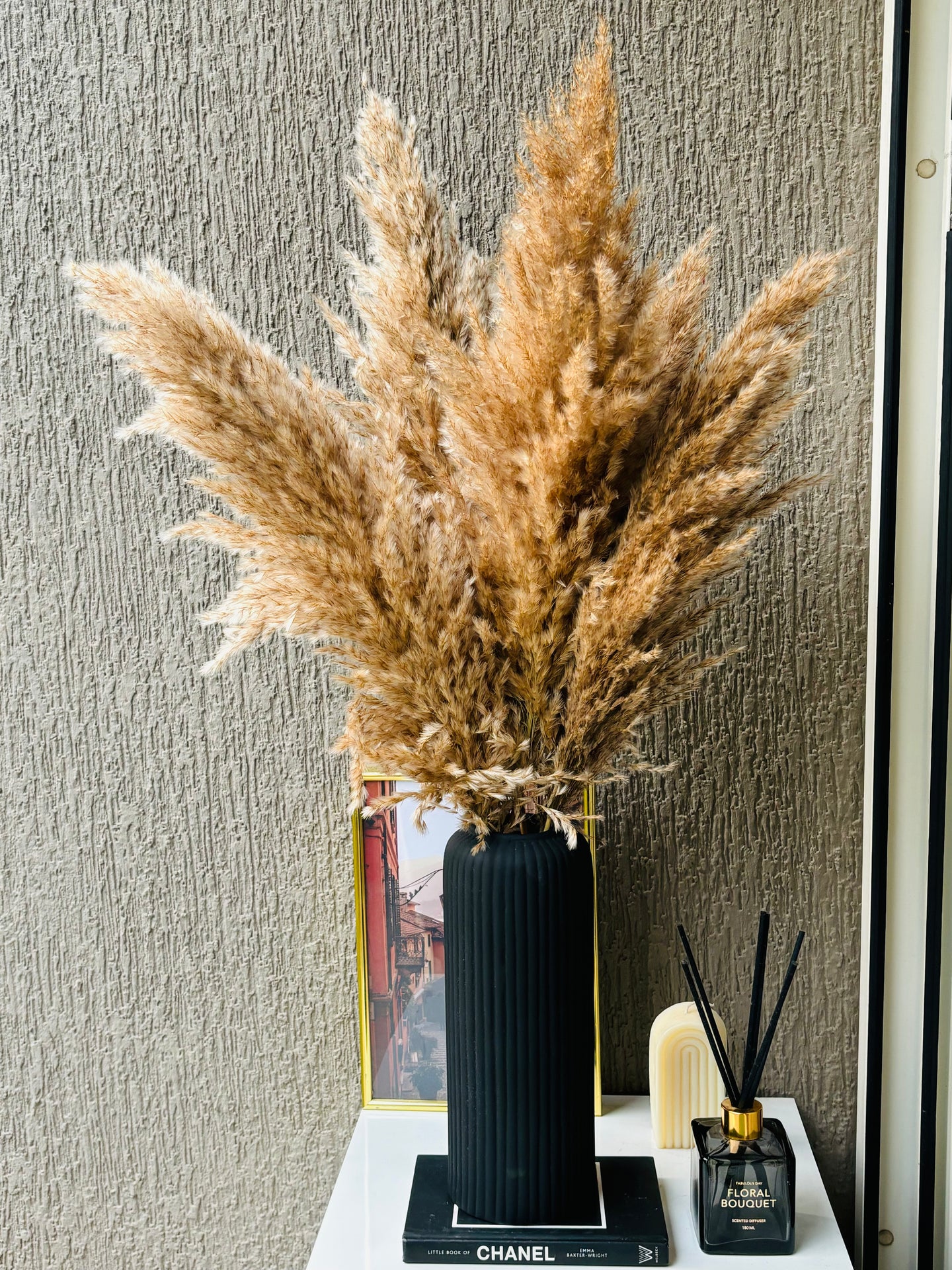 Blackrose Pampas set with vase