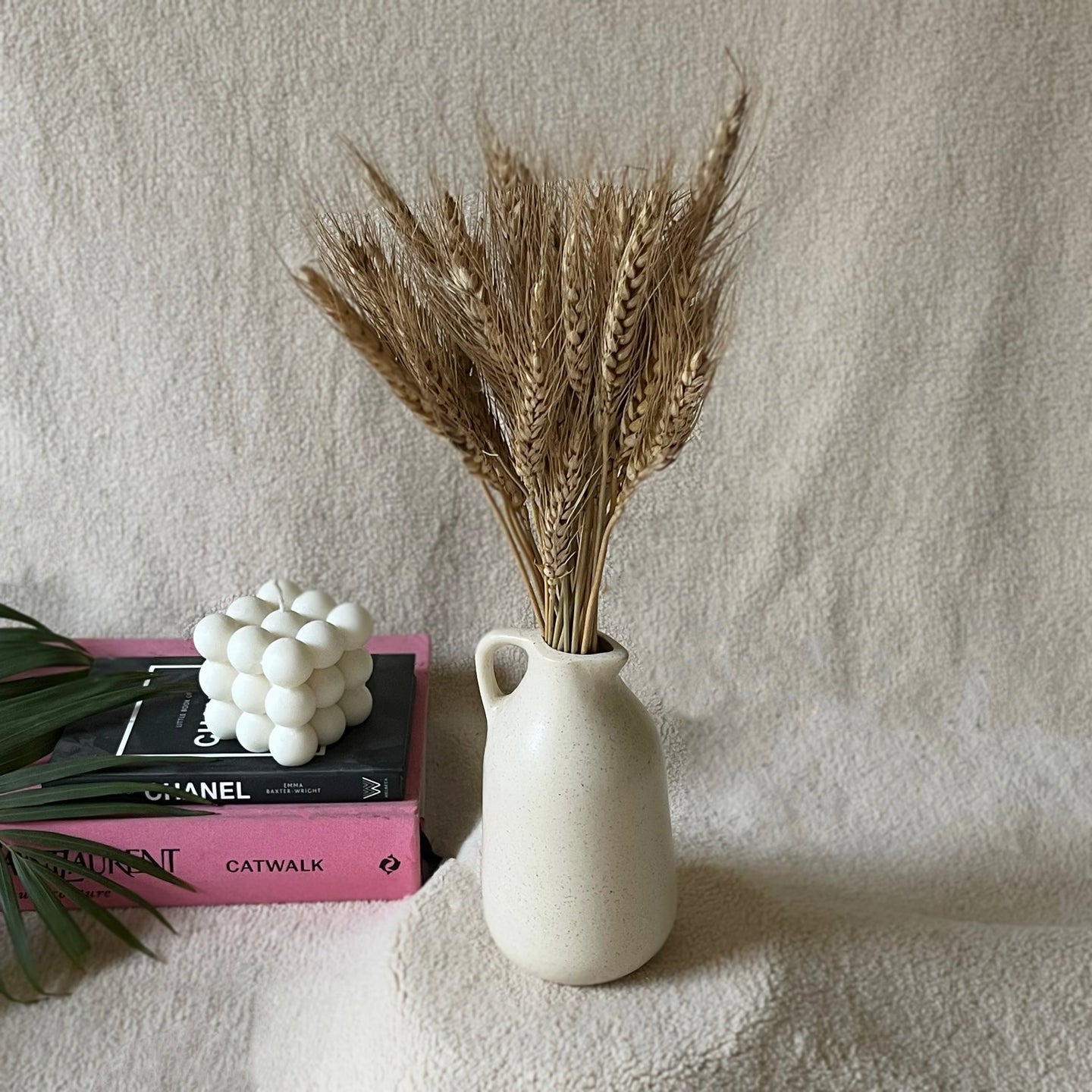 Dried wheat stems with Jug Vase set