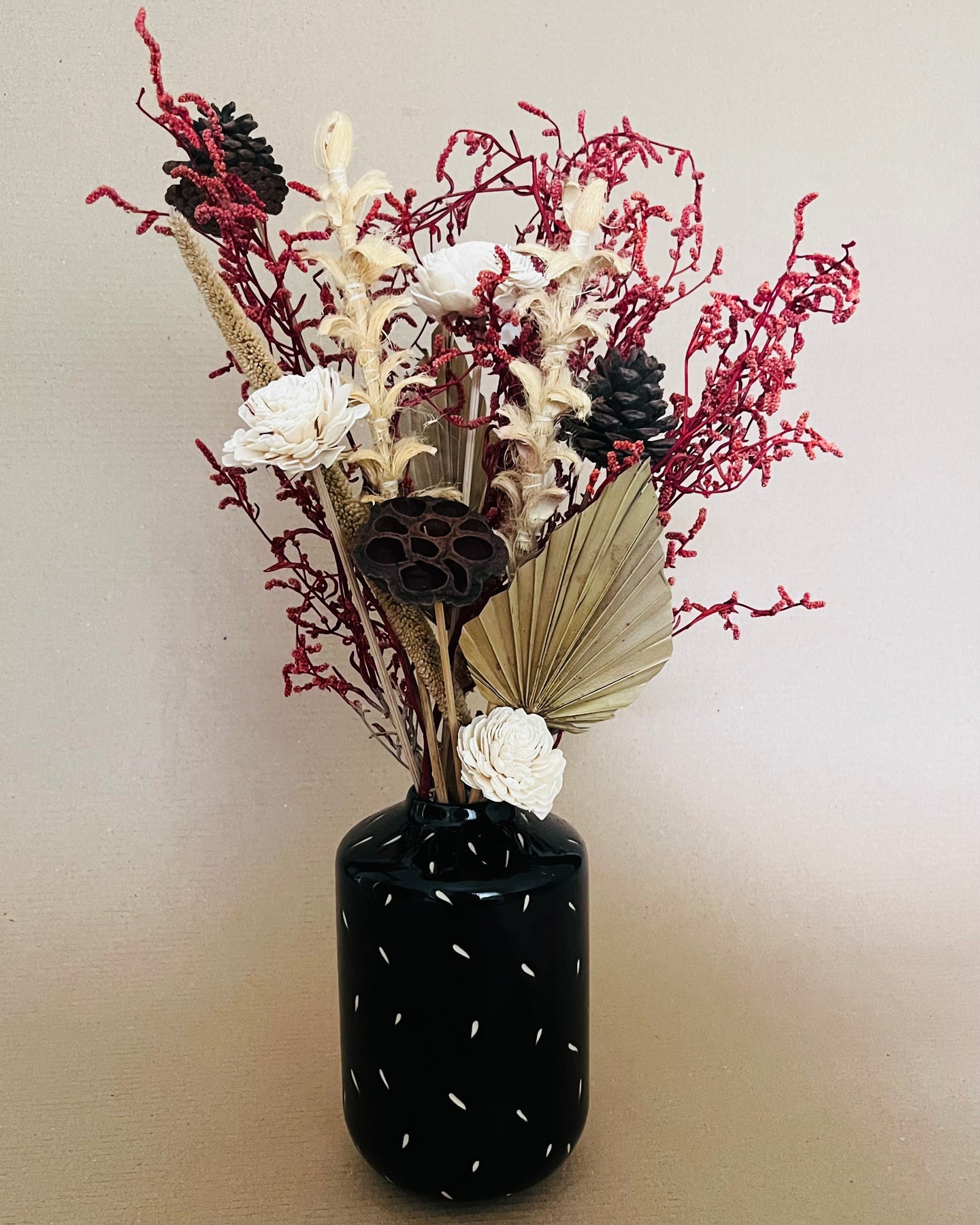Autumn dried flower set with vase