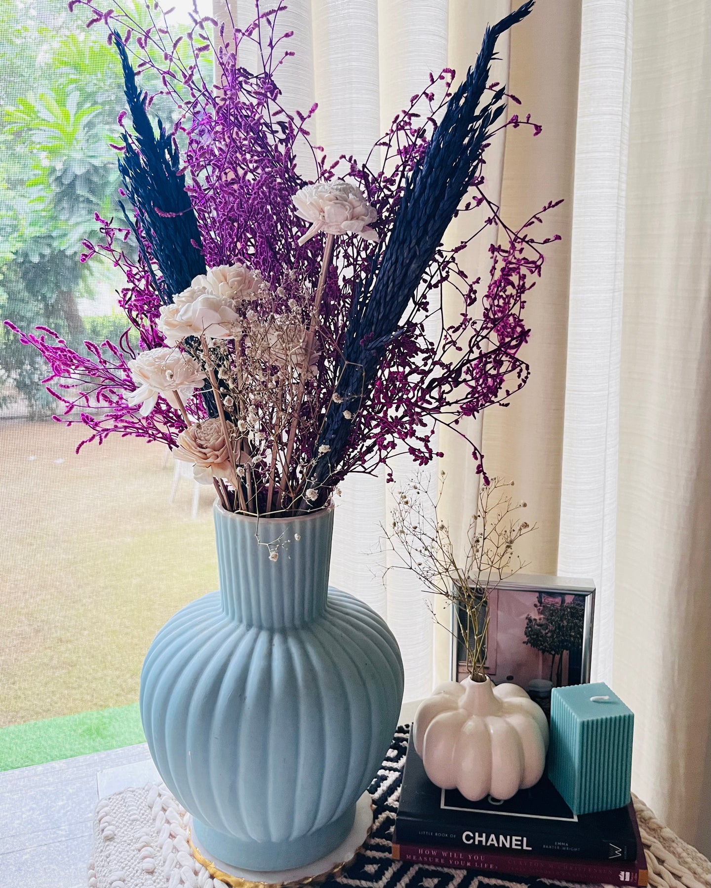 Serena dried flower set with vase