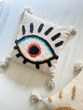 Load image into Gallery viewer, Evil Eye Tufted Cushion Cover
