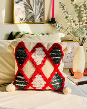 Load image into Gallery viewer, Red Maze Tufted Cushion Cover
