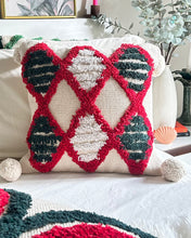 Load image into Gallery viewer, Red Maze Tufted Cushion Cover
