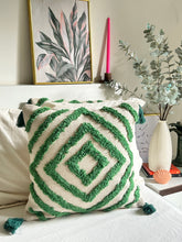 Load image into Gallery viewer, Green Arc Tufted Cushion Cover
