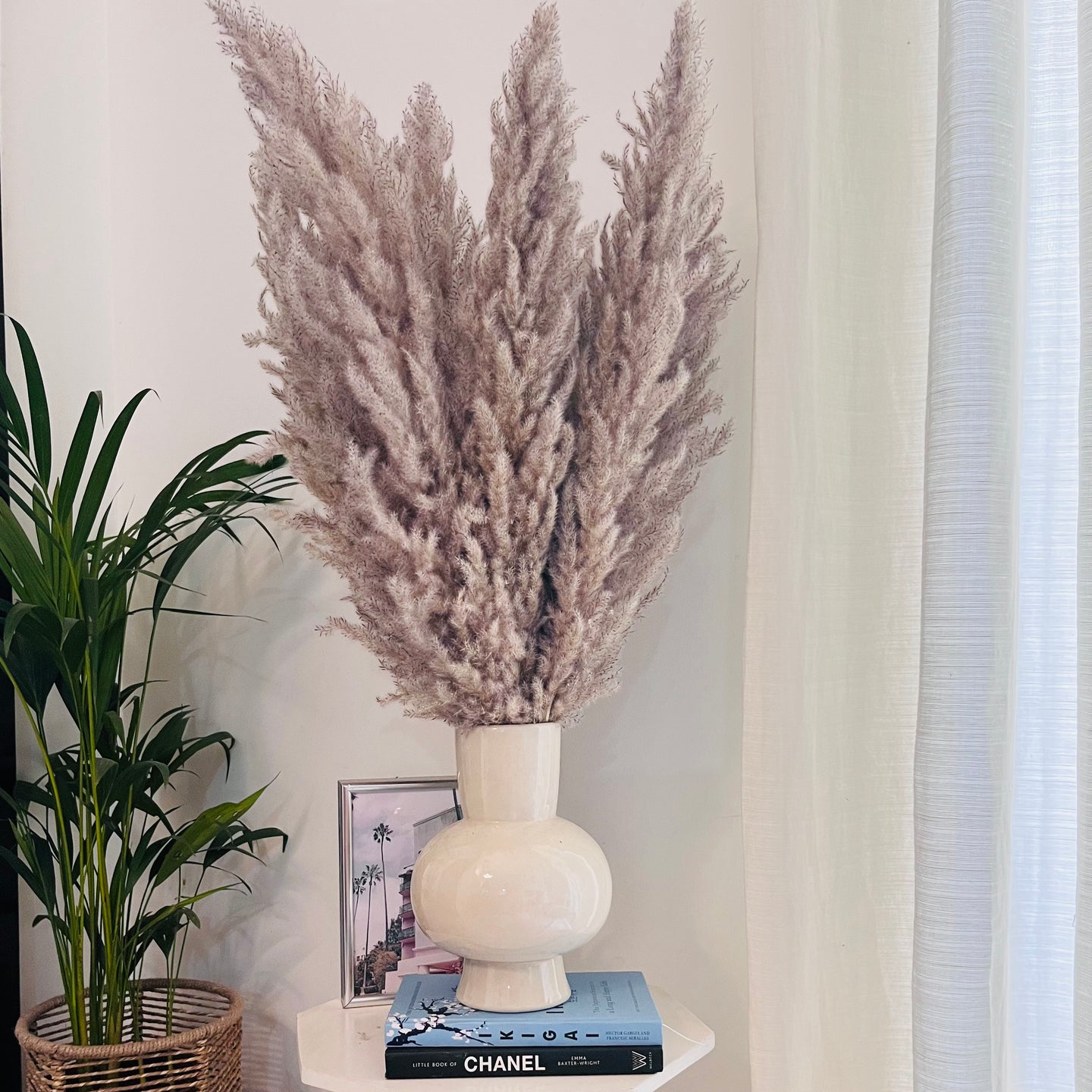 Gourd vase with Tall Pampas set