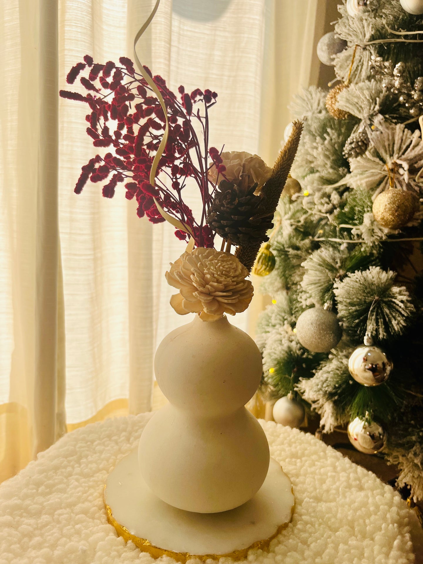 Loop Vase with dried flower set