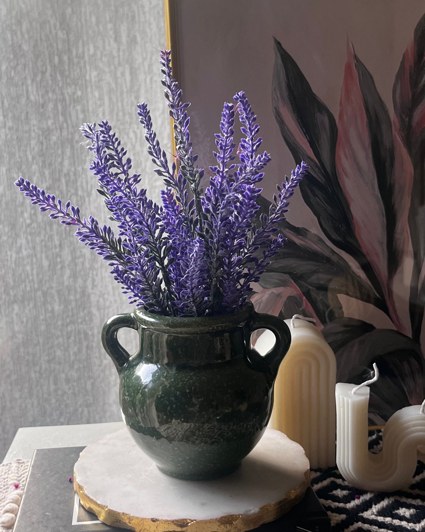 Lavender stems with Mini Vintage Vase