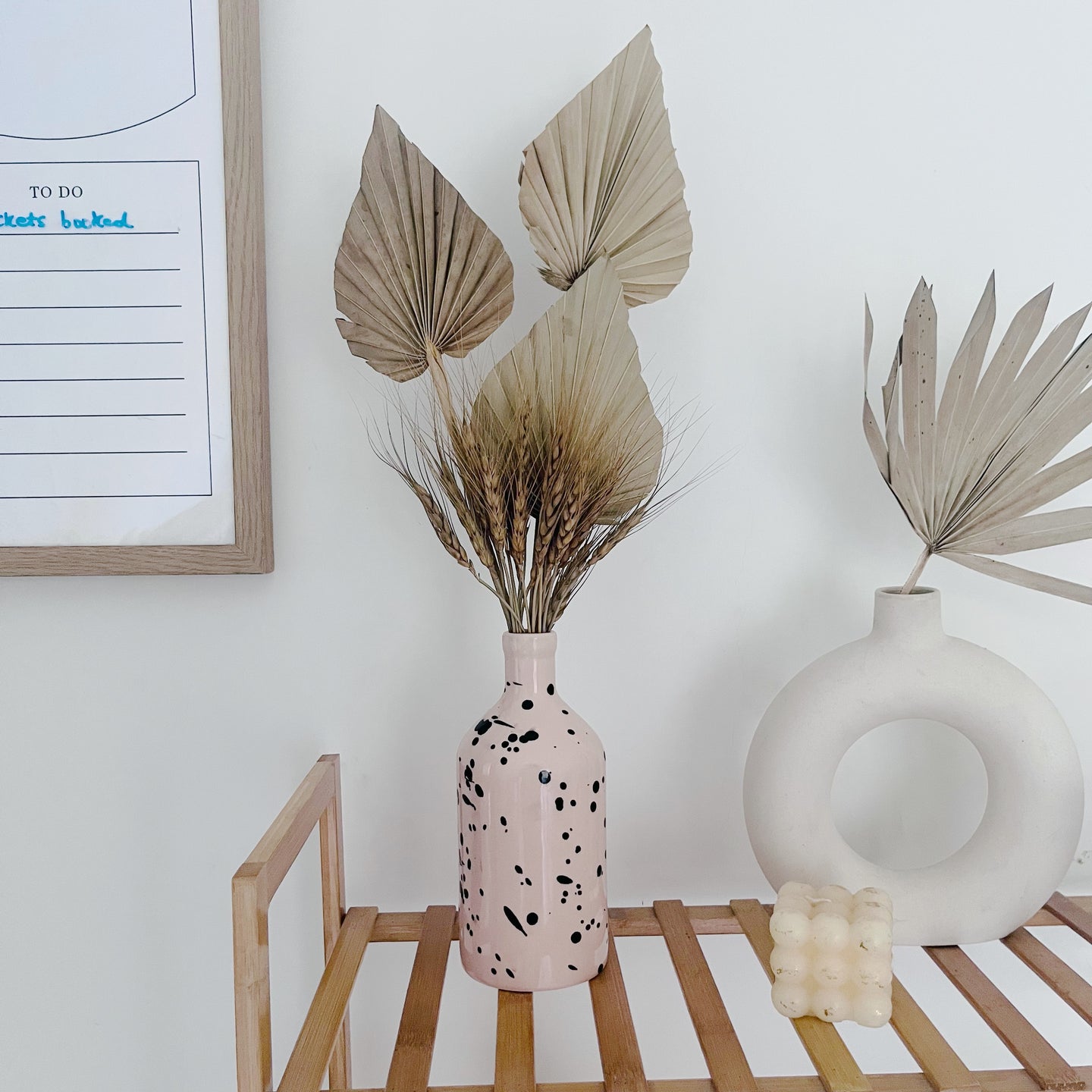 terrazzo vase dried flower set