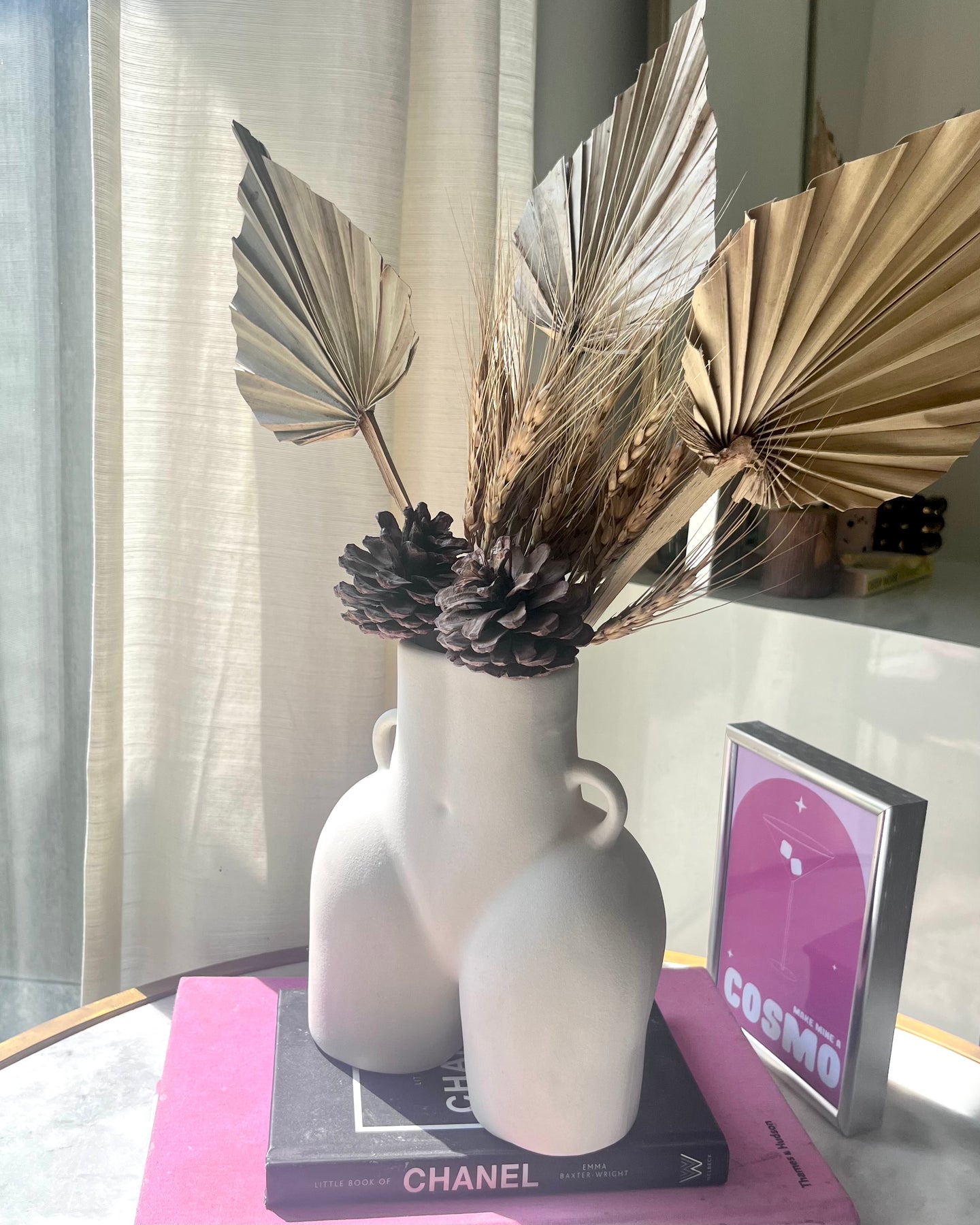 Body vase with Dried flower set