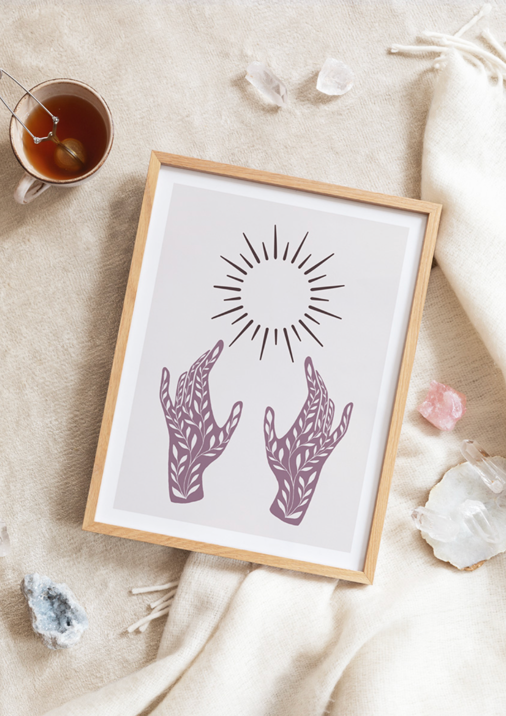 Sun and Hands Poster