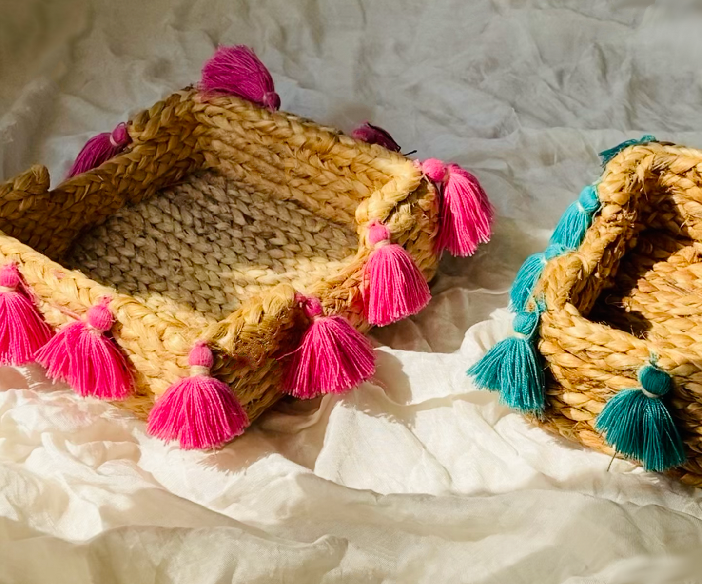 Boho Tassel Basket